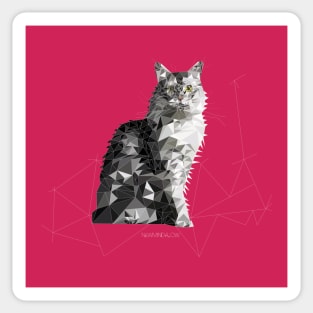 Geometric Maine Coon Sticker